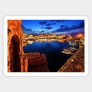 The old Venetian port of Rethymno - Crete Sticker